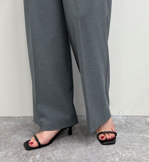 fredy emue「【吸水速乾/接触冷感/ウォッシャブル/防シワ加工】接触冷感タックスラックスパンツ」|スラックス|