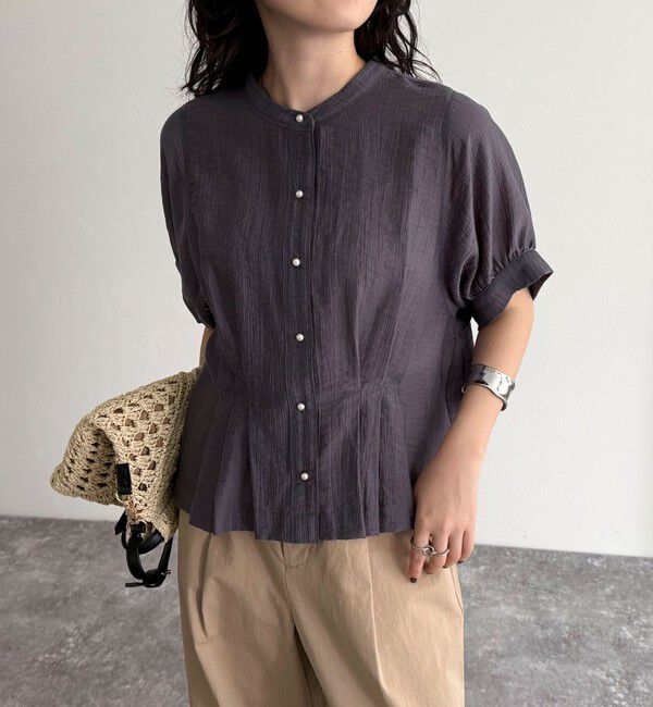 fredy emue「クロップドハーフスリーブブラウス」|シャツ・ブラウス|