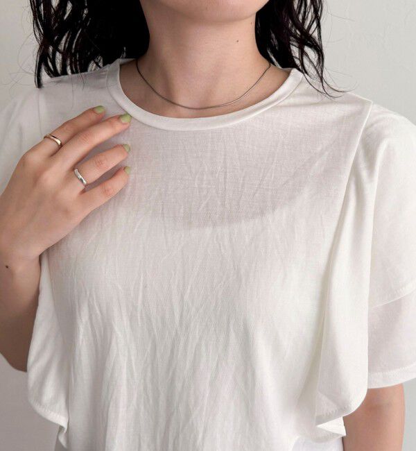 fredy emue「ラッフルショルダー半袖Tシャツ」|Tシャツ・カットソー|