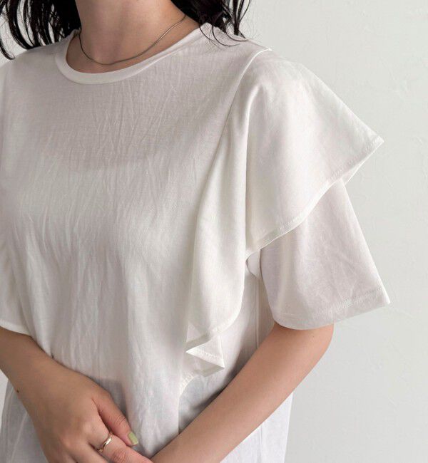fredy emue「ラッフルショルダー半袖Tシャツ」|Tシャツ・カットソー|