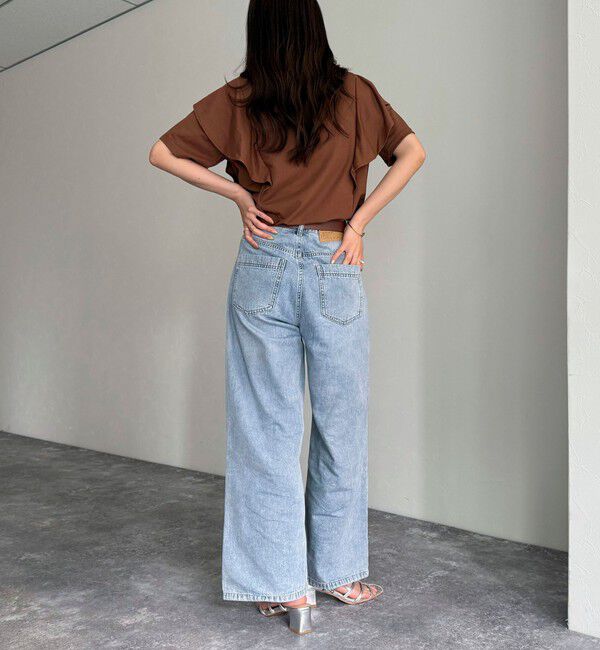 fredy emue「ラッフルショルダー半袖Tシャツ」|Tシャツ・カットソー|