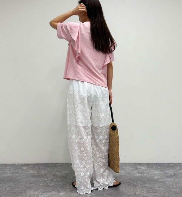 fredy emue「ラッフルショルダー半袖Tシャツ」|Tシャツ・カットソー|