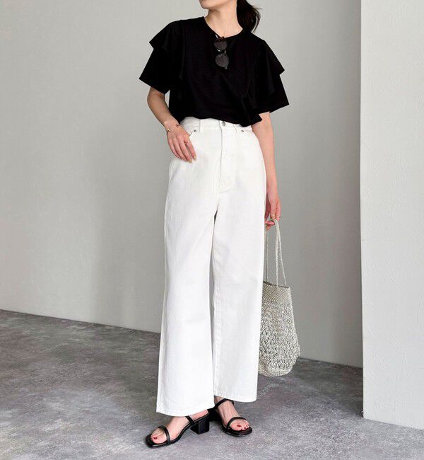 fredy emue「ラッフルショルダー半袖Tシャツ」|Tシャツ・カットソー|