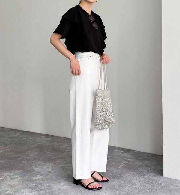 fredy emue「ラッフルショルダー半袖Tシャツ」|Tシャツ・カットソー|