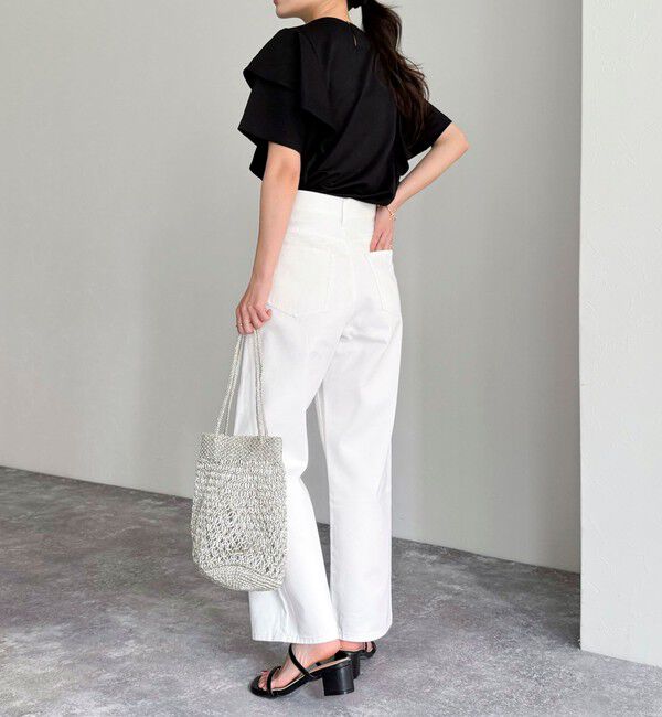 fredy emue「ラッフルショルダー半袖Tシャツ」|Tシャツ・カットソー|