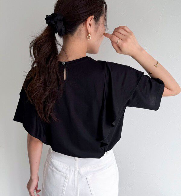 fredy emue「ラッフルショルダー半袖Tシャツ」|Tシャツ・カットソー|