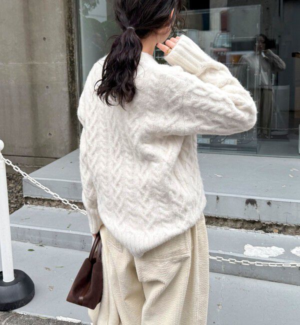 fredy emue「ふわふわ柄編みニットプルオーバー」|ニット・セーター|
