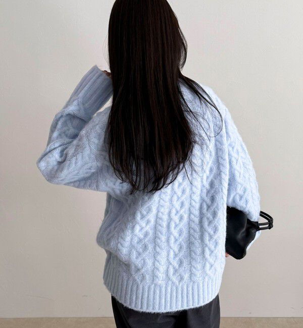 fredy emue「ふわふわ柄編みニットプルオーバー」|ニット・セーター|