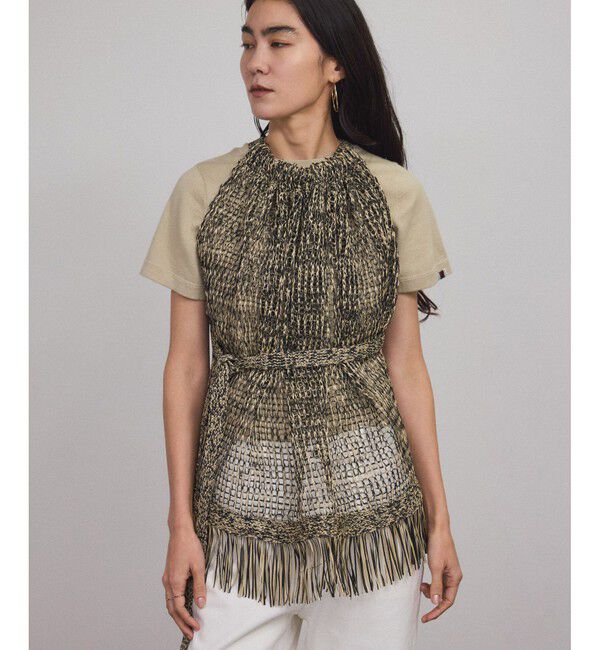 SALON adam et rope'「マルチウェイメッシュキャミソール」|キャミソール|カラシ系(87)