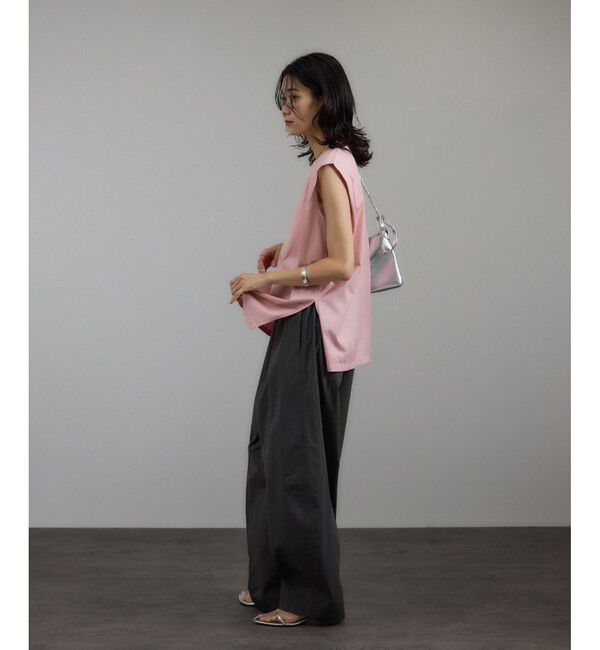 SALON adam et rope'「プリマベールショルダータックノースリーブプルオーバー［UVケア・洗える］」|Tシャツ・カットソー|