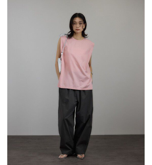 SALON adam et rope'「プリマベールショルダータックノースリーブプルオーバー［UVケア・洗える］」|Tシャツ・カットソー|