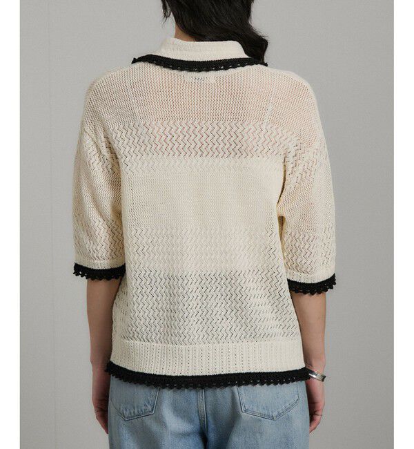 SALON adam et rope'「クロシェハーフスリーブカーディガン」|カーディガン|