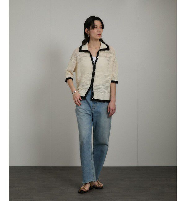 SALON adam et rope'「クロシェハーフスリーブカーディガン」|カーディガン|