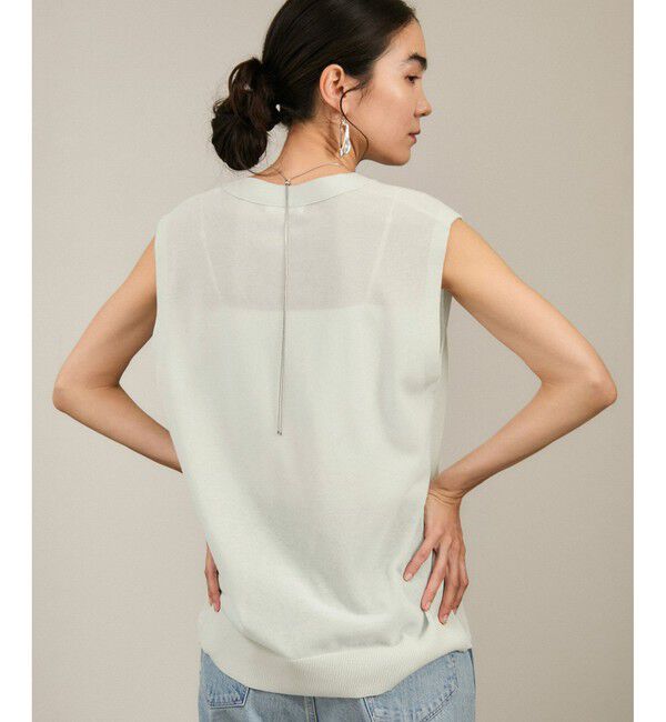 SALON adam et rope'「【WEB限定】ドライタッチメタルボタンニットジレ / ベスト［洗える］」|ベスト・ジレ|