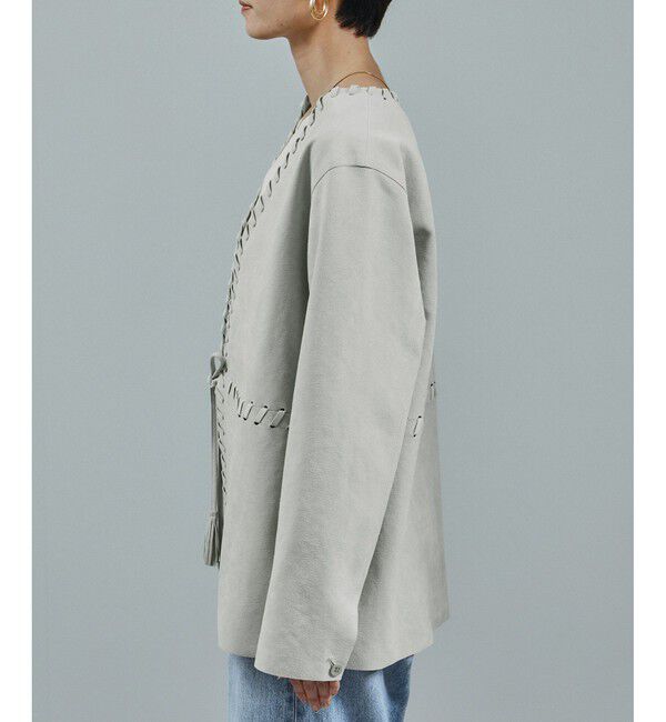 SALON adam et rope'「ウルトラスウェードノーカラータッセルジャケット」|ノーカラージャケット|