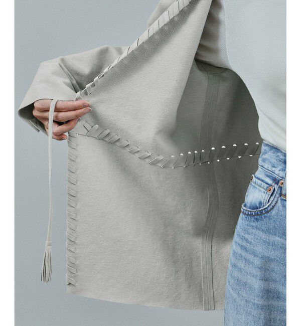 SALON adam et rope'「ウルトラスウェードノーカラータッセルジャケット」|ノーカラージャケット|