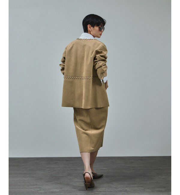 SALON adam et rope'「ウルトラスウェードノーカラータッセルジャケット」|ノーカラージャケット|