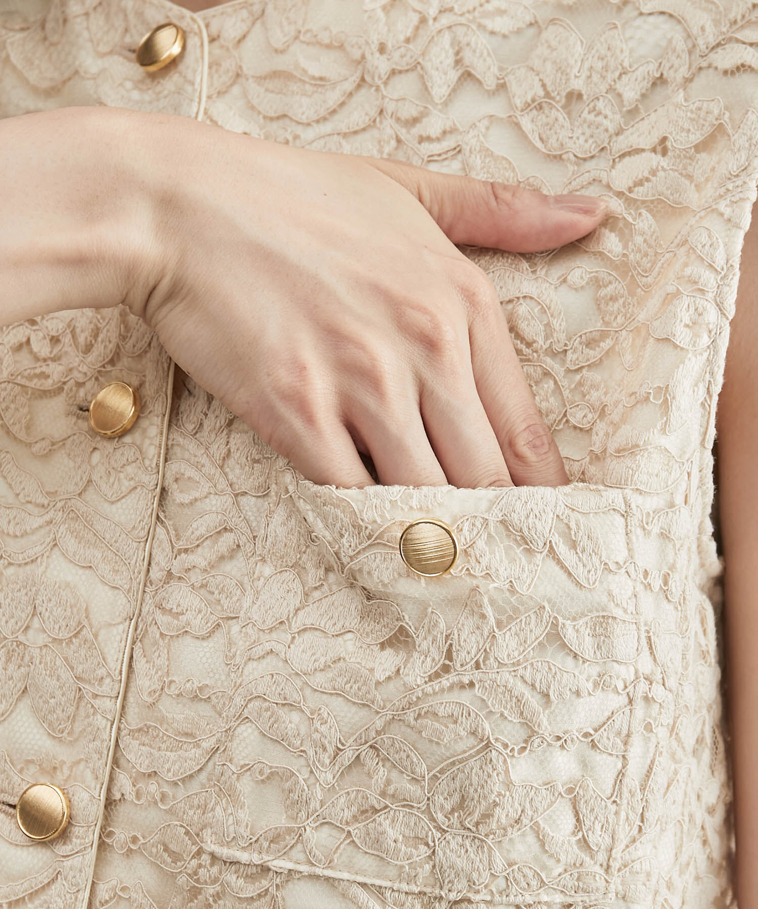 ROPE「リバーレースベスト/セットアップ対応」|ベスト・ジレ|