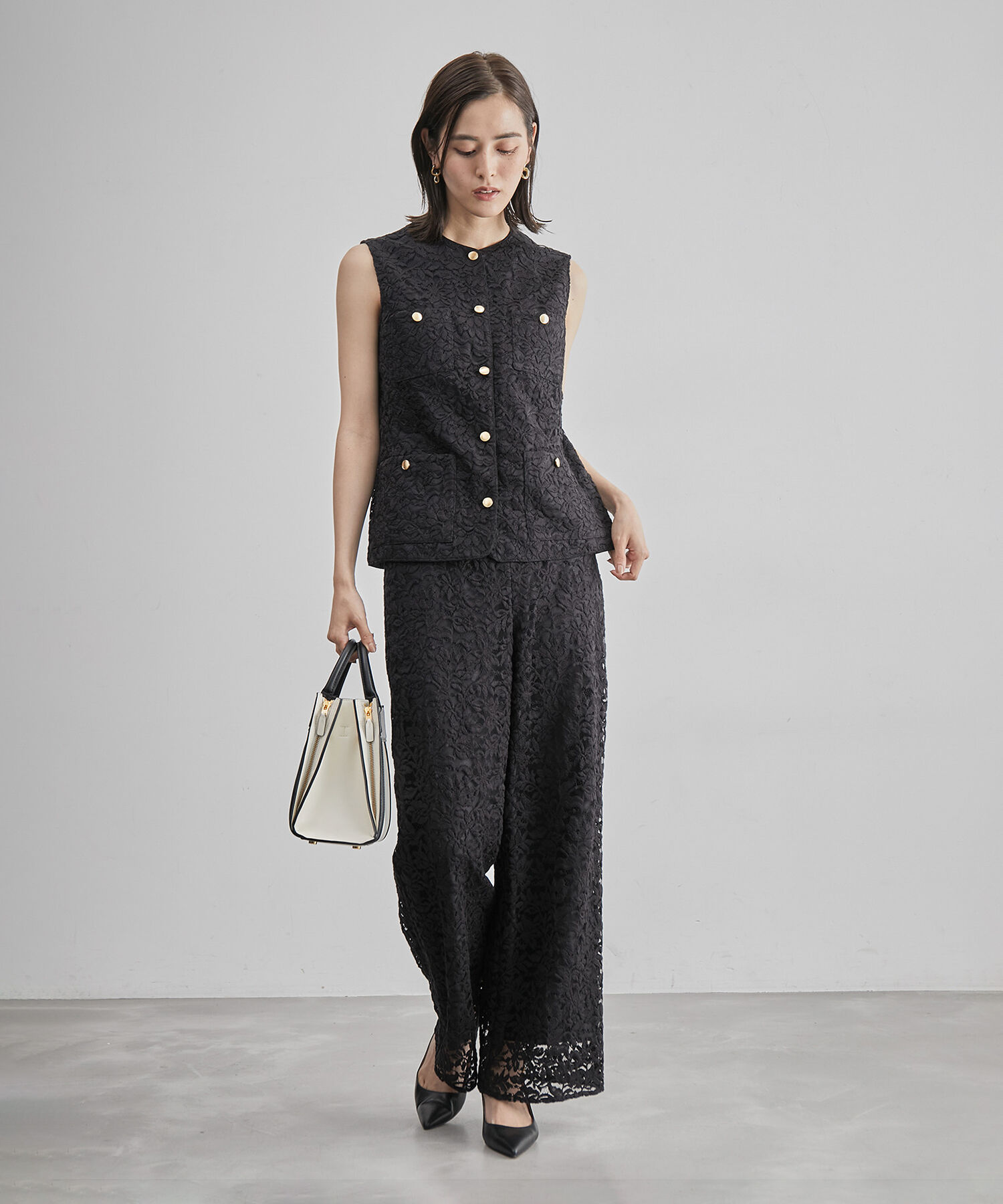 ROPE「リバーレースベスト/セットアップ対応」|ベスト・ジレ|