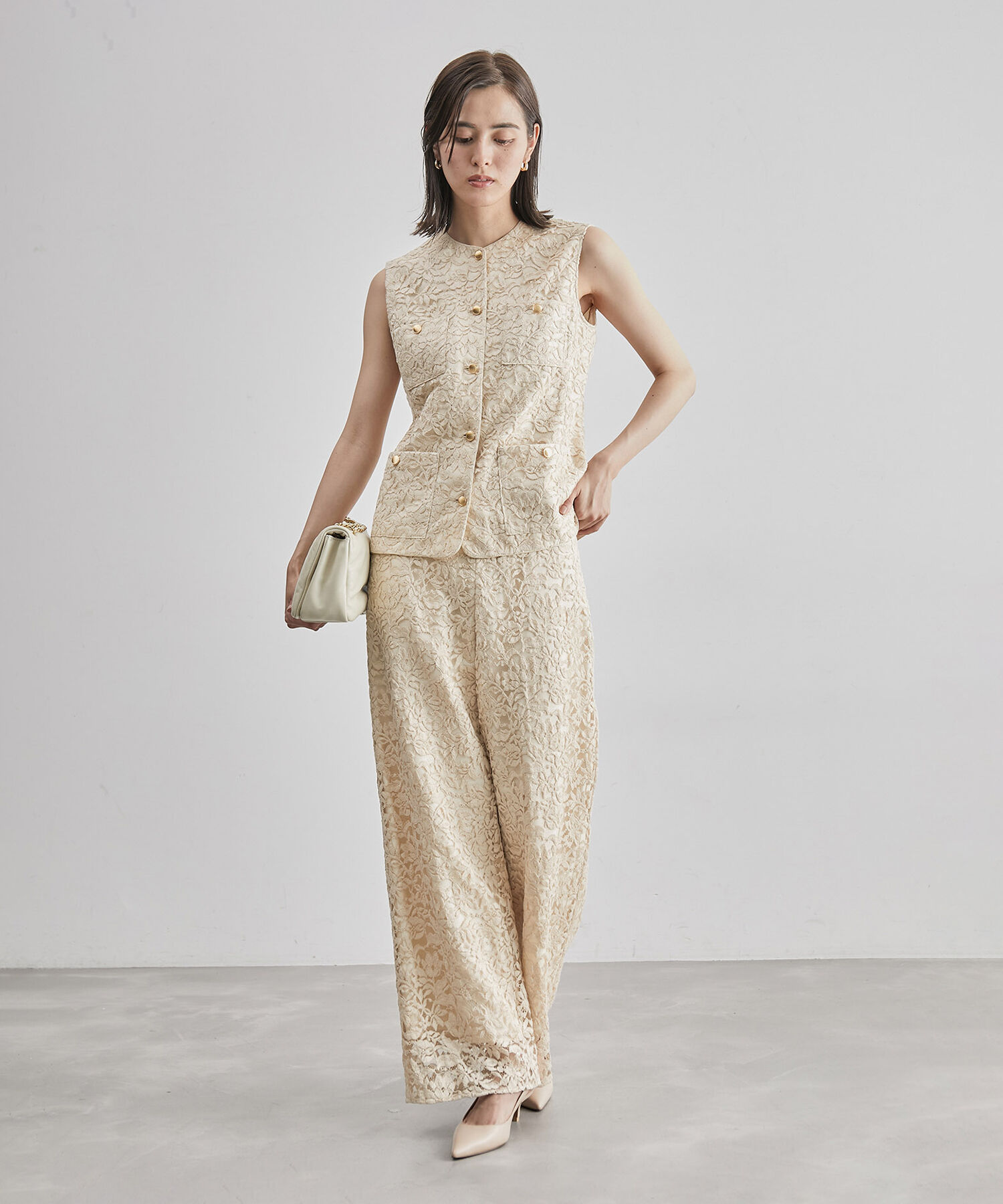 ROPE「リバーレースベスト/セットアップ対応」|ベスト・ジレ|