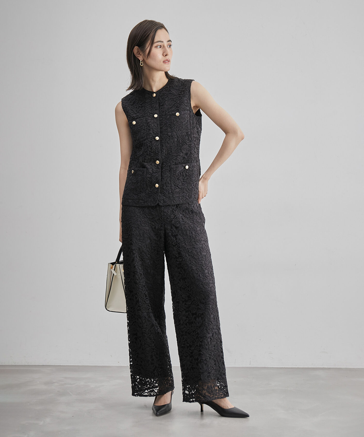 ROPE「リバーレースベスト/セットアップ対応」|ベスト・ジレ|