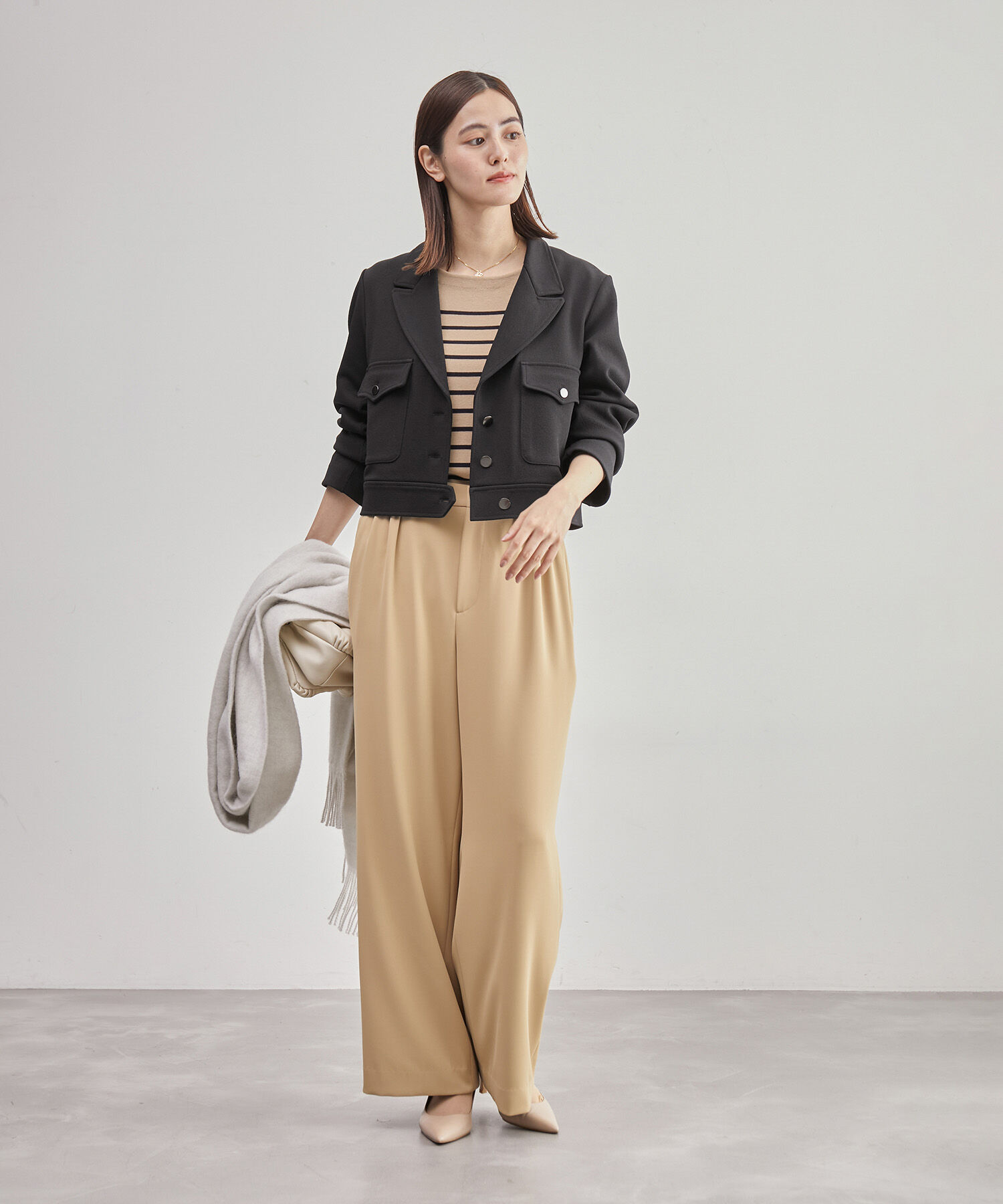 ROPE「ショート丈ジャケットブルゾン」|ブルゾン・スタジャン|