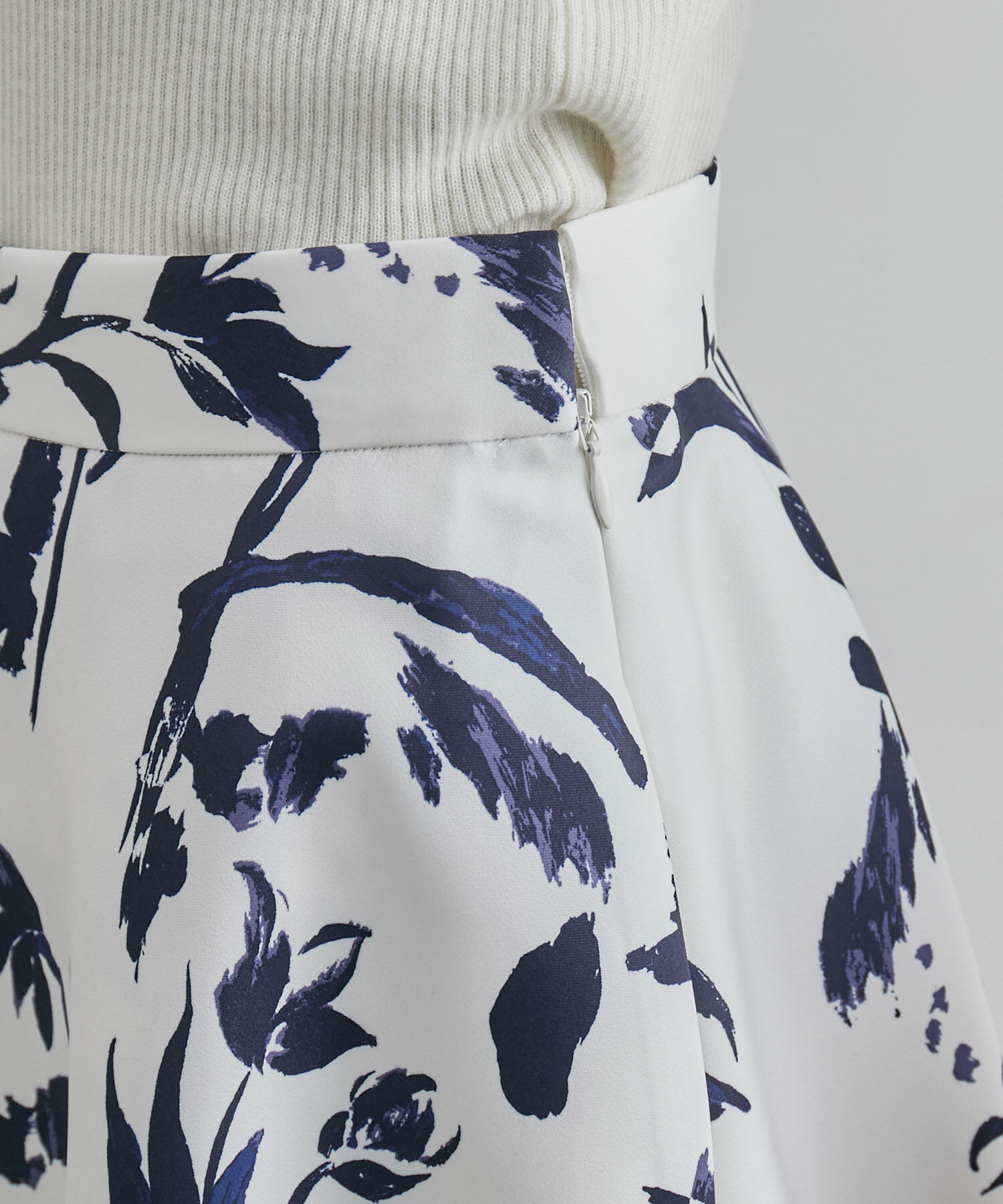 ROPE「サテンフレアスカート（無地/花柄）」|スカート|