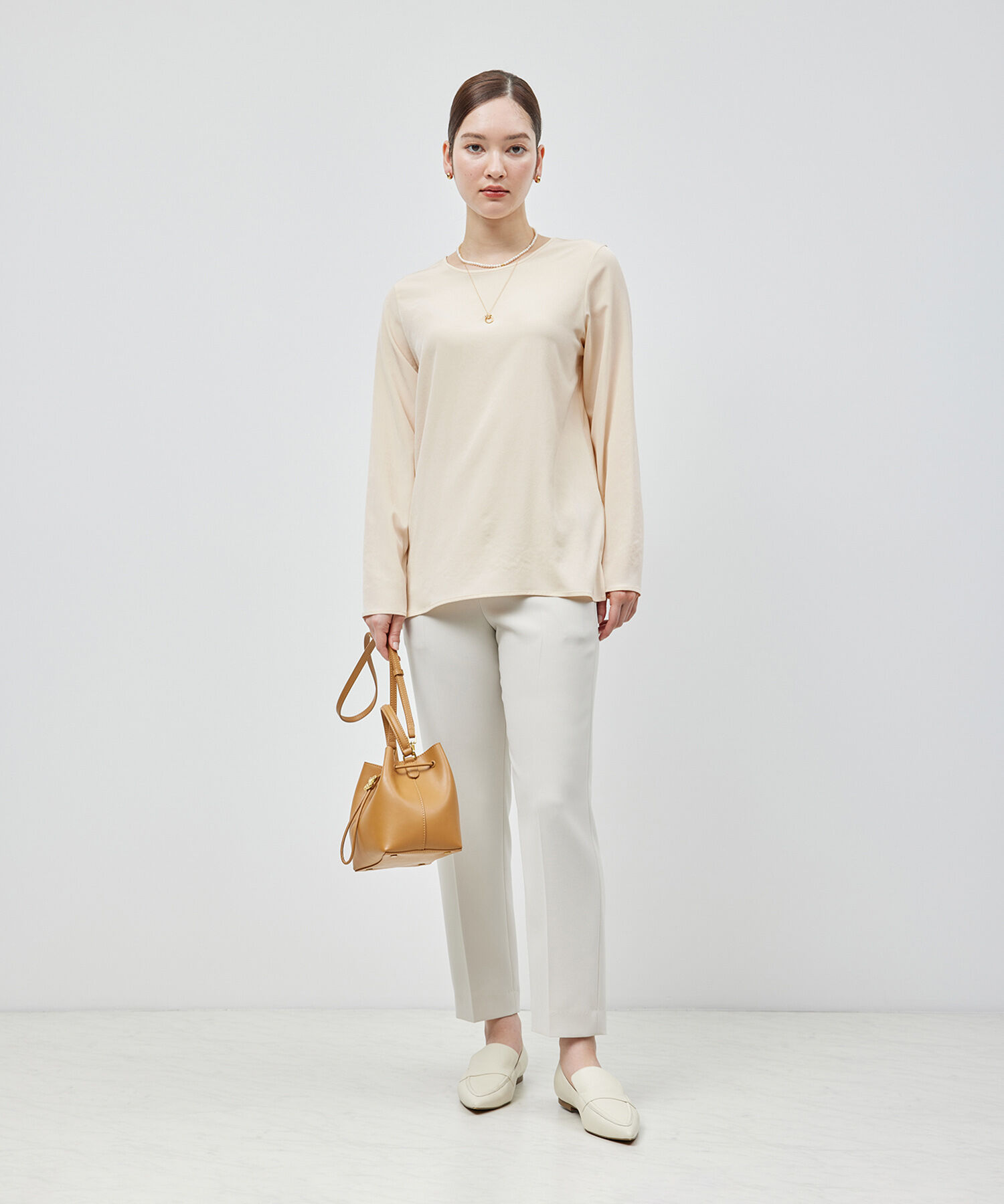 ROPE「シルクライクサテン長袖Tシャツ」|Tシャツ・カットソー|