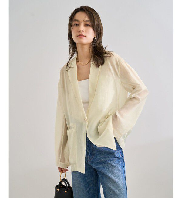 ROPE「【洗える・新色追加】シアーライトジャケット」|テーラードジャケット|