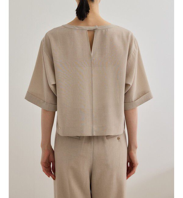 ROPE「【WEB・一部店舗限定】リネンライクアウトシームプルオーバーブラウス/洗える」|シャツ・ブラウス|