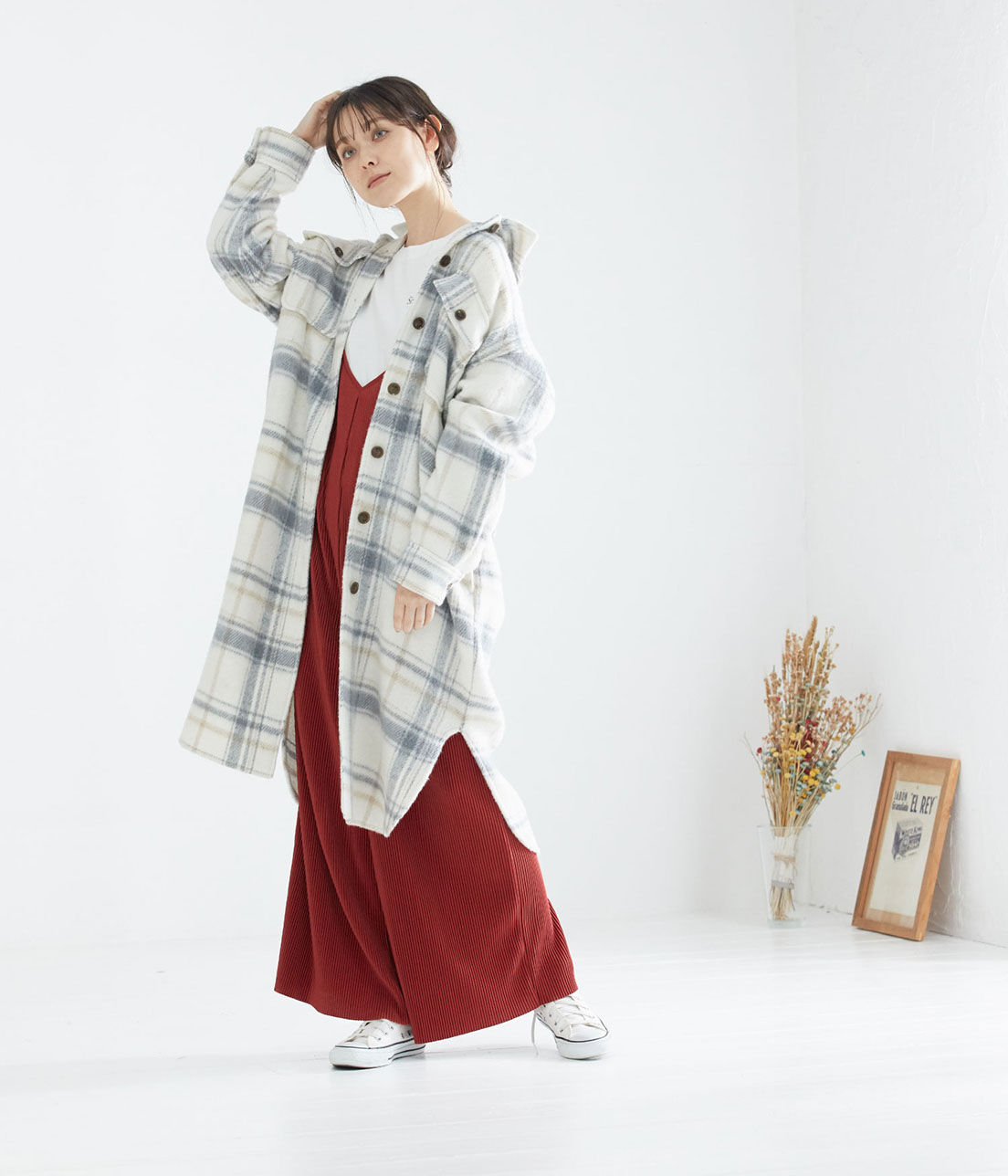 VIS「シャギーチェックCPOロングジャケット」|ミリタリージャケット|