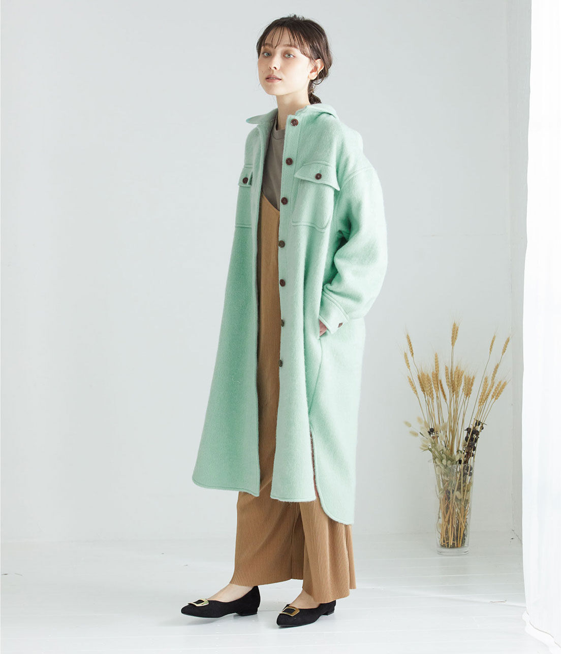 VIS「シャギーチェックCPOロングジャケット」|ミリタリージャケット|