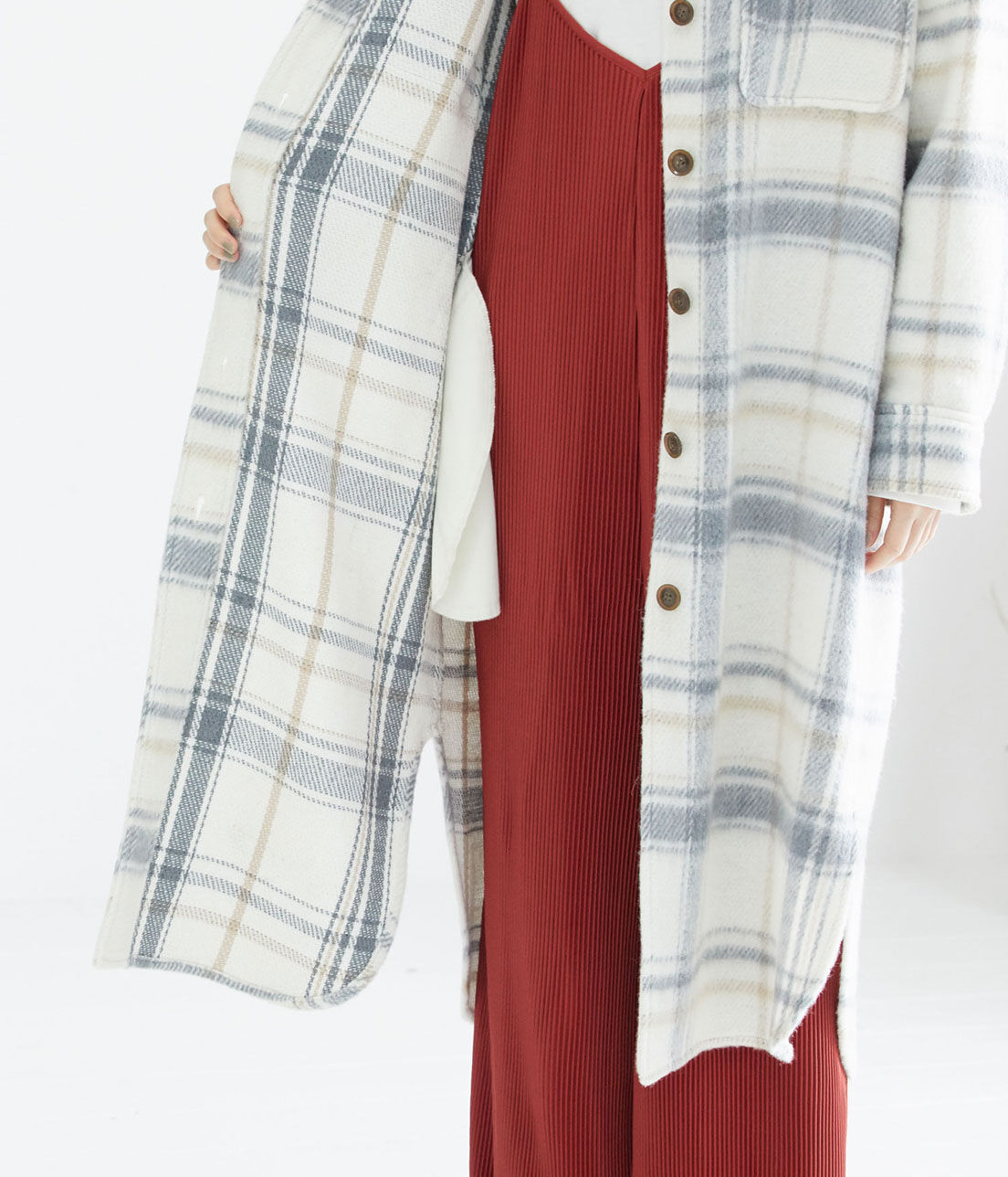 VIS「シャギーチェックCPOロングジャケット」|ミリタリージャケット|