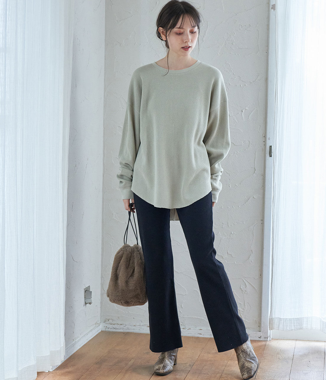 VIS「カットフレアリブパンツ」|その他|