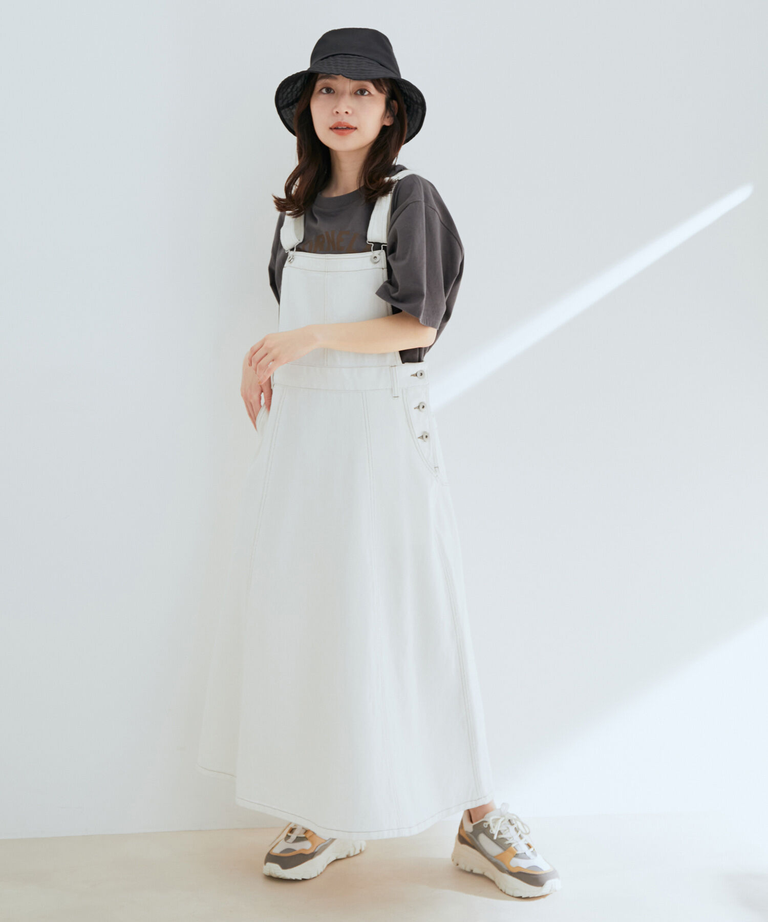 vis-a-vis「【WEB限定】デニム＆ツイルジャンパースカート」|ジャンパースカート|