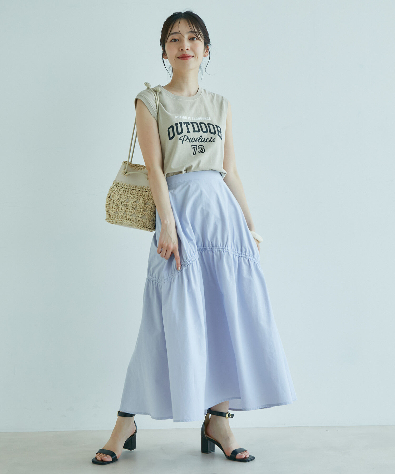 VIS「【OUTDOOR PRODUCTSコラボ】ロゴノースリーブTシャツ」|Tシャツ・カットソー|