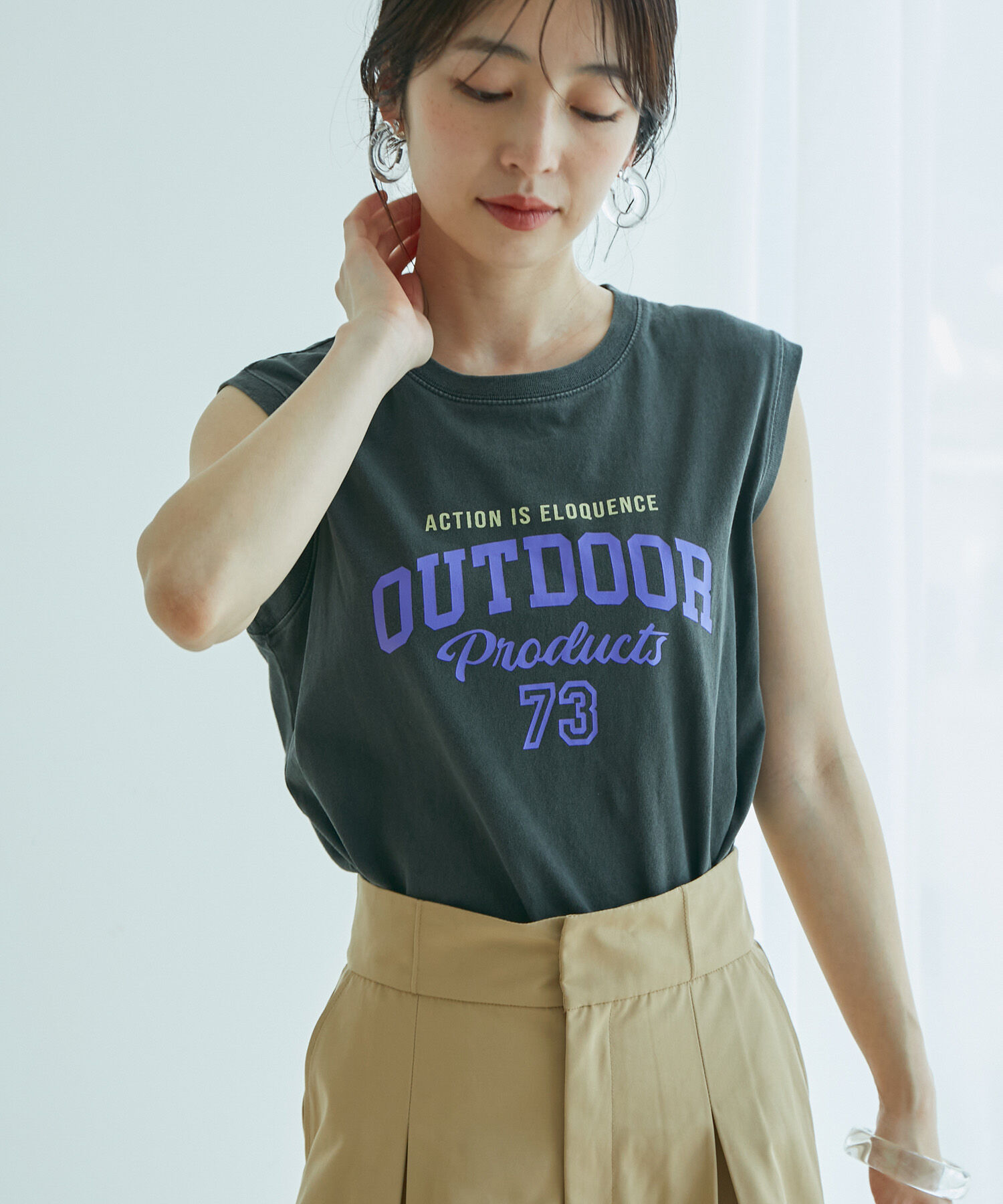 VIS「【OUTDOOR PRODUCTSコラボ】ロゴノースリーブTシャツ」|Tシャツ・カットソー|