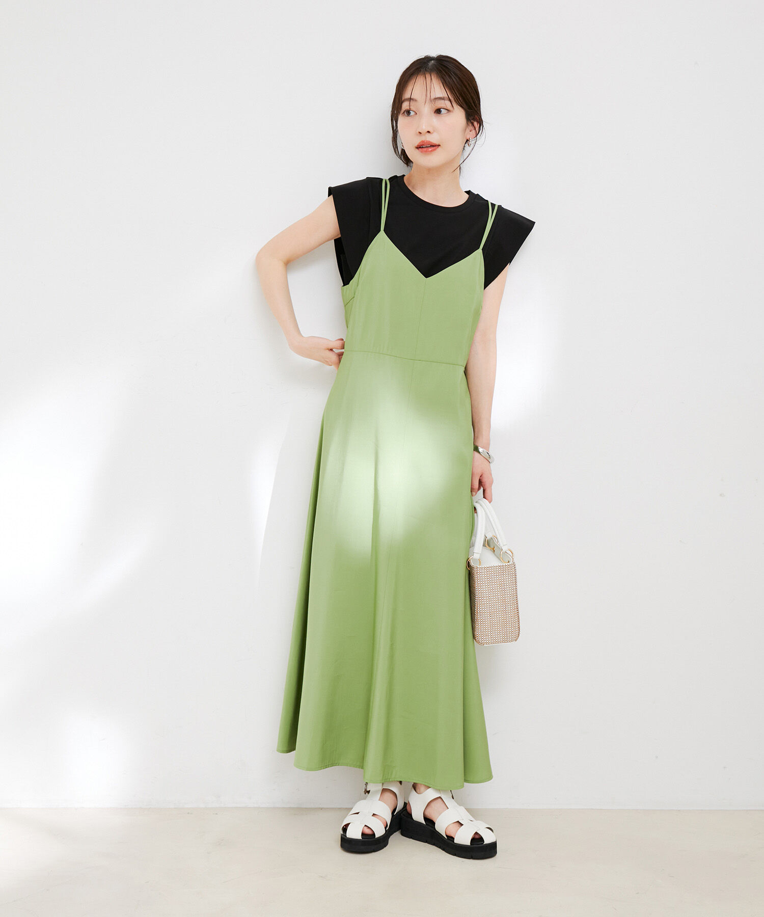 VIS「【接触冷感・洗える】シルケットフレンチスリーブトップス」|Tシャツ・カットソー|