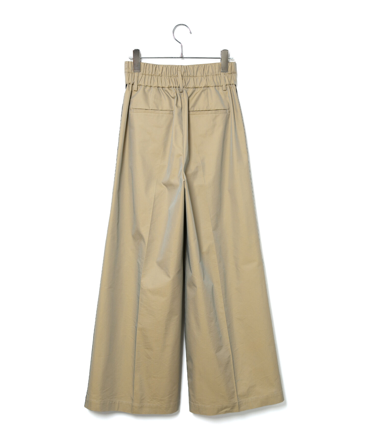 VIS「【洗える】サイドラインワイドパンツ」|スラックス|