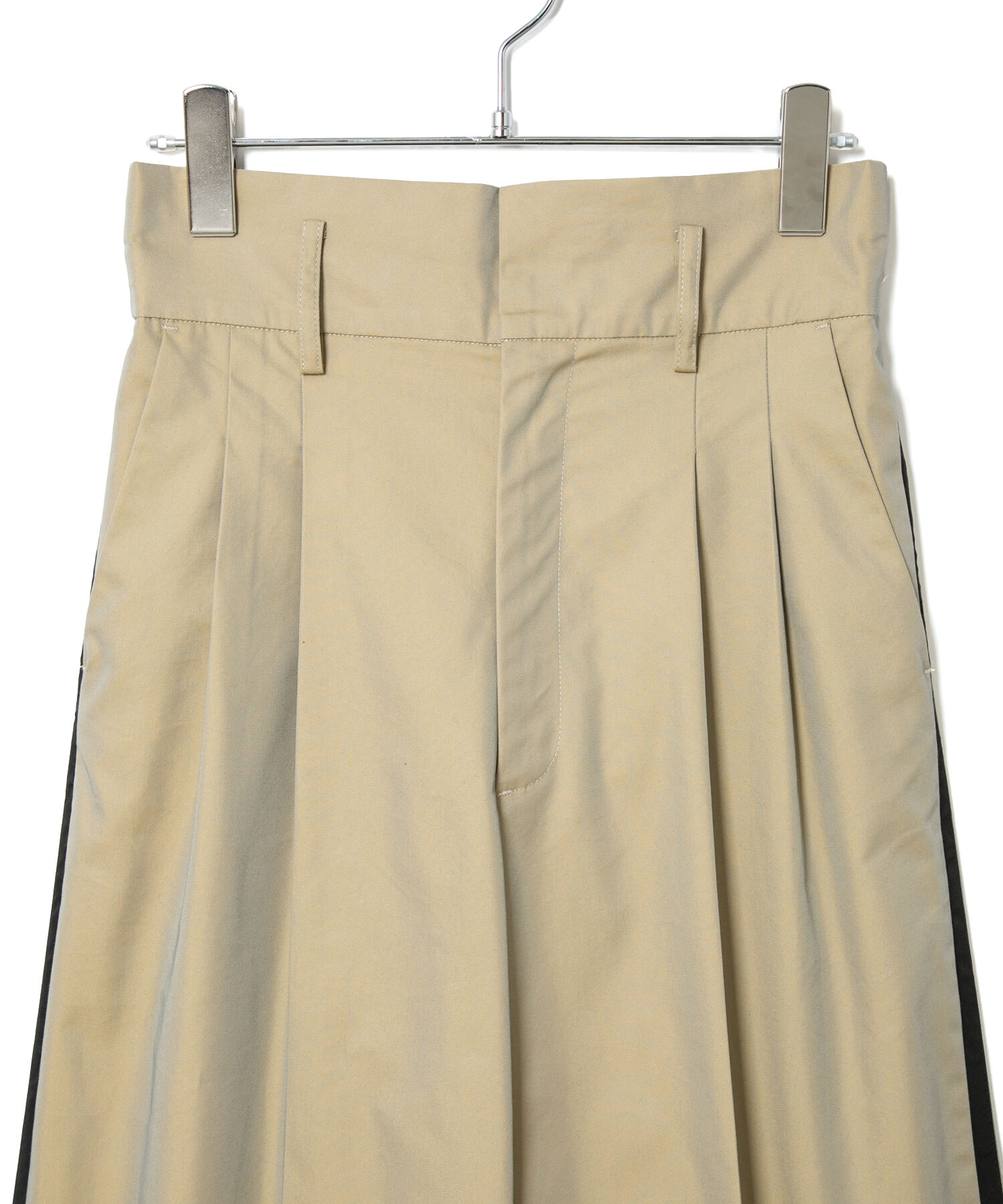 VIS「【洗える】サイドラインワイドパンツ」|スラックス|