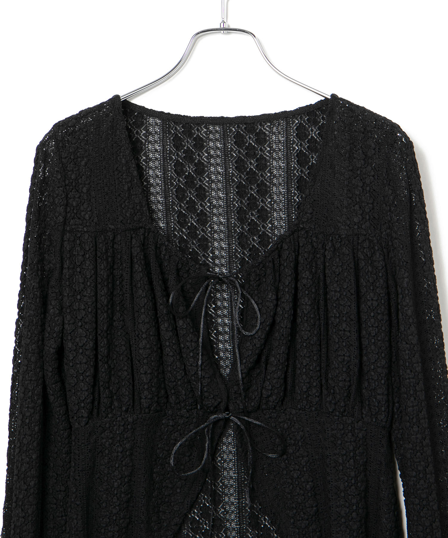 VIS「【洗える】フリルレースブラウス」|シャツ・ブラウス|