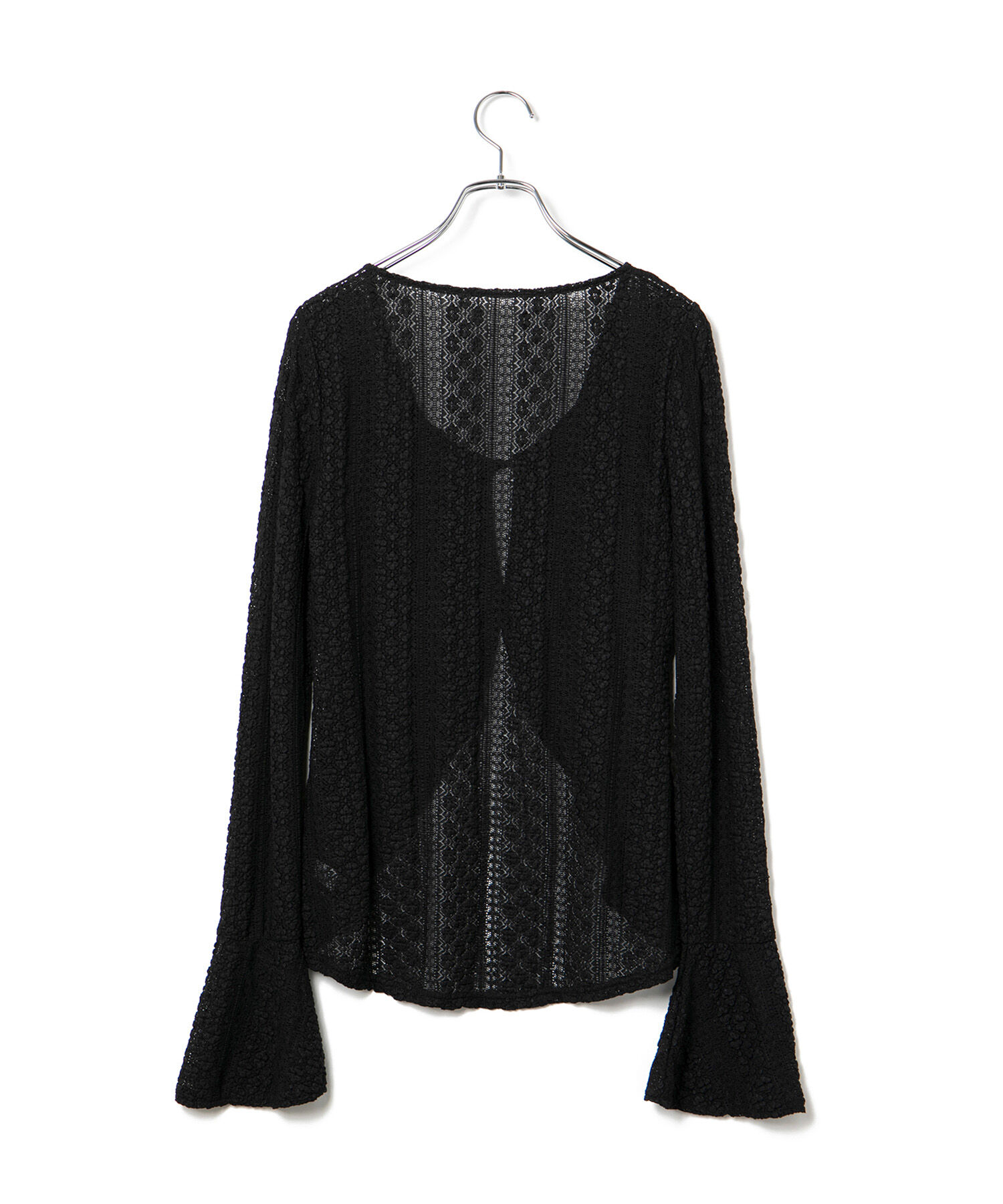 VIS「【洗える】フリルレースブラウス」|シャツ・ブラウス|