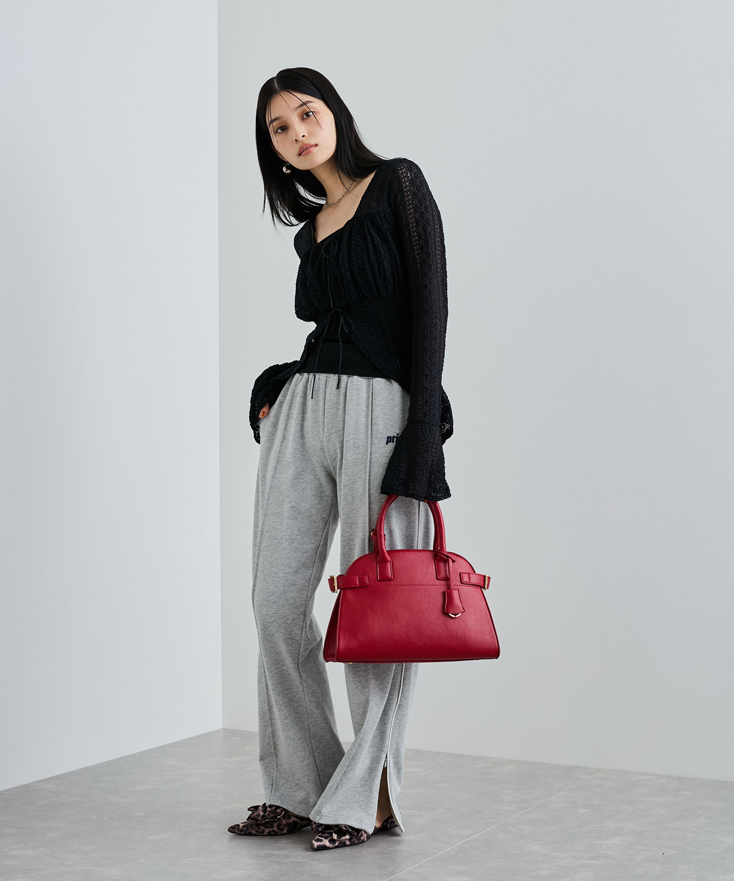 VIS「【洗える】フリルレースブラウス」|シャツ・ブラウス|