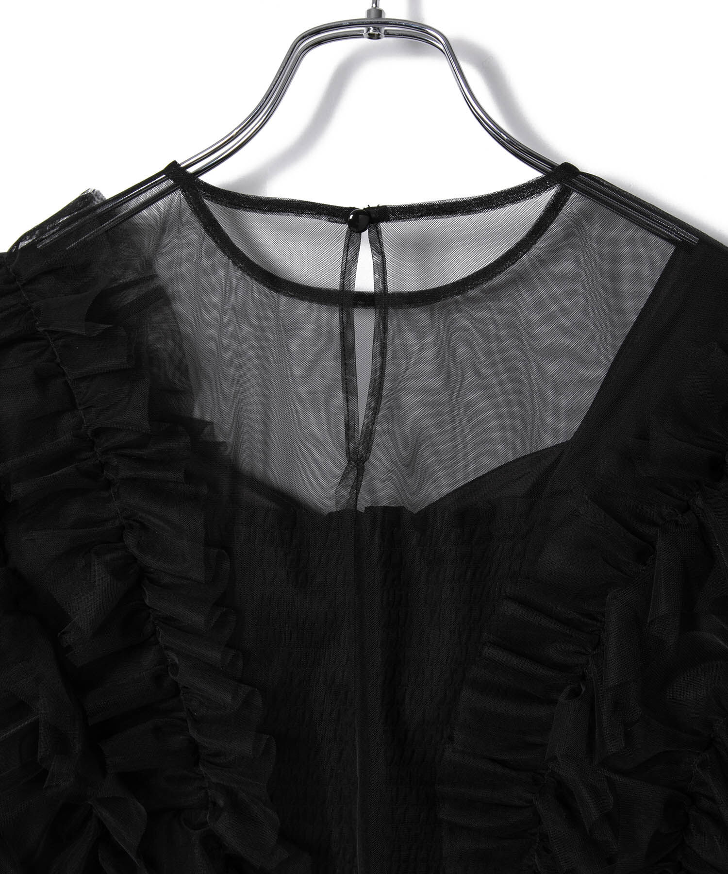 VIS「【VISDRESS】チュールフリルセットオールインワン【低身長向けサイズ有】」|オールインワン|