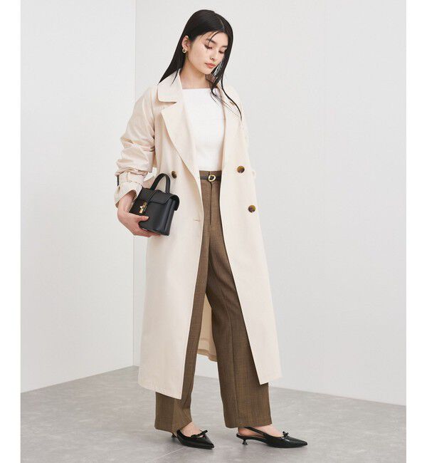 VIS「【定番人気】【撥水/UVケア】後ろタックトレンチコート スプリングコート」|トレンチコート|