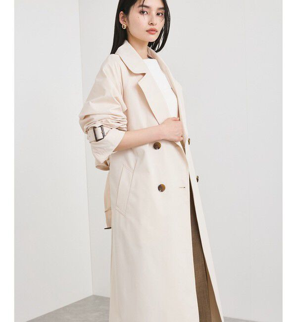 VIS「【定番人気】【撥水/UVケア】後ろタックトレンチコート スプリングコート」|トレンチコート|