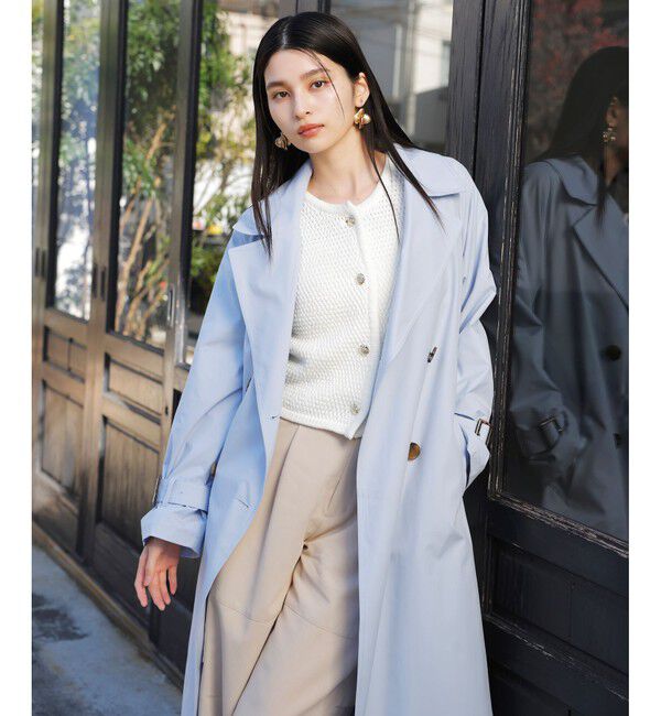 VIS「【定番人気】【撥水/UVケア】後ろタックトレンチコート スプリングコート」|トレンチコート|