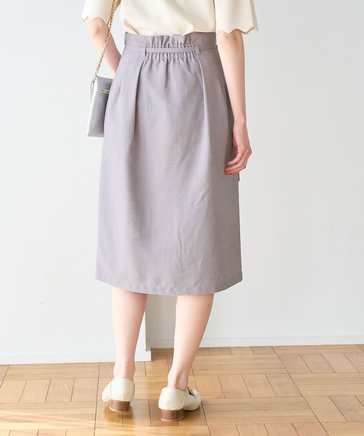 Rope&rsquo;Picnic「【着丈が選べる/着丈短め】リネンライクラップスカート」|スカート|