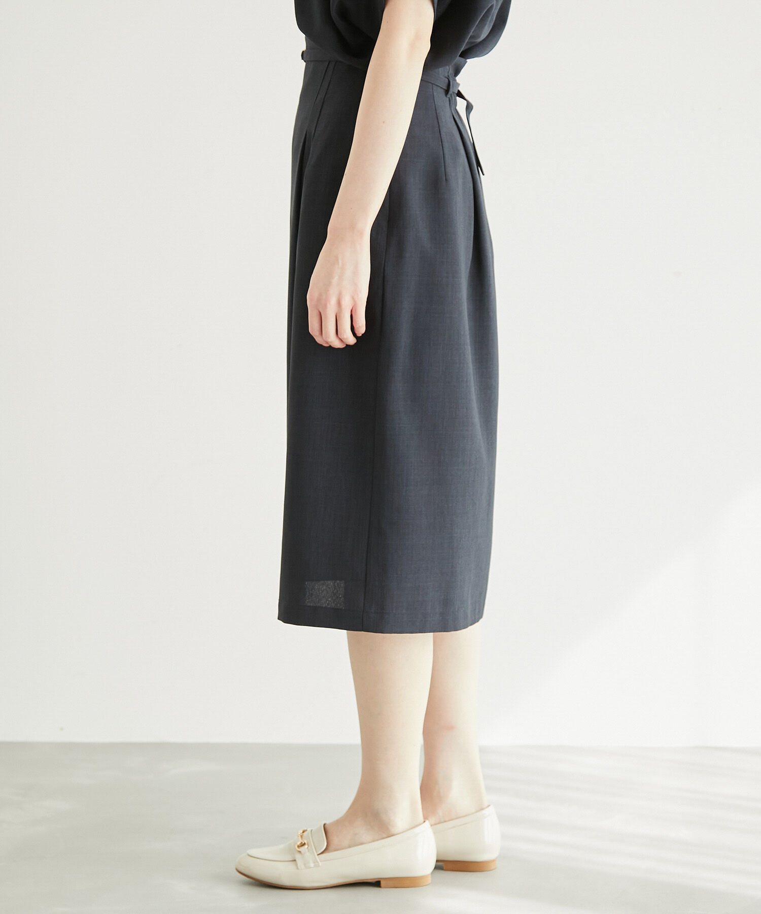 Rope&rsquo;Picnic「【着丈が選べる/着丈短め】リネンライクラップスカート」|スカート|