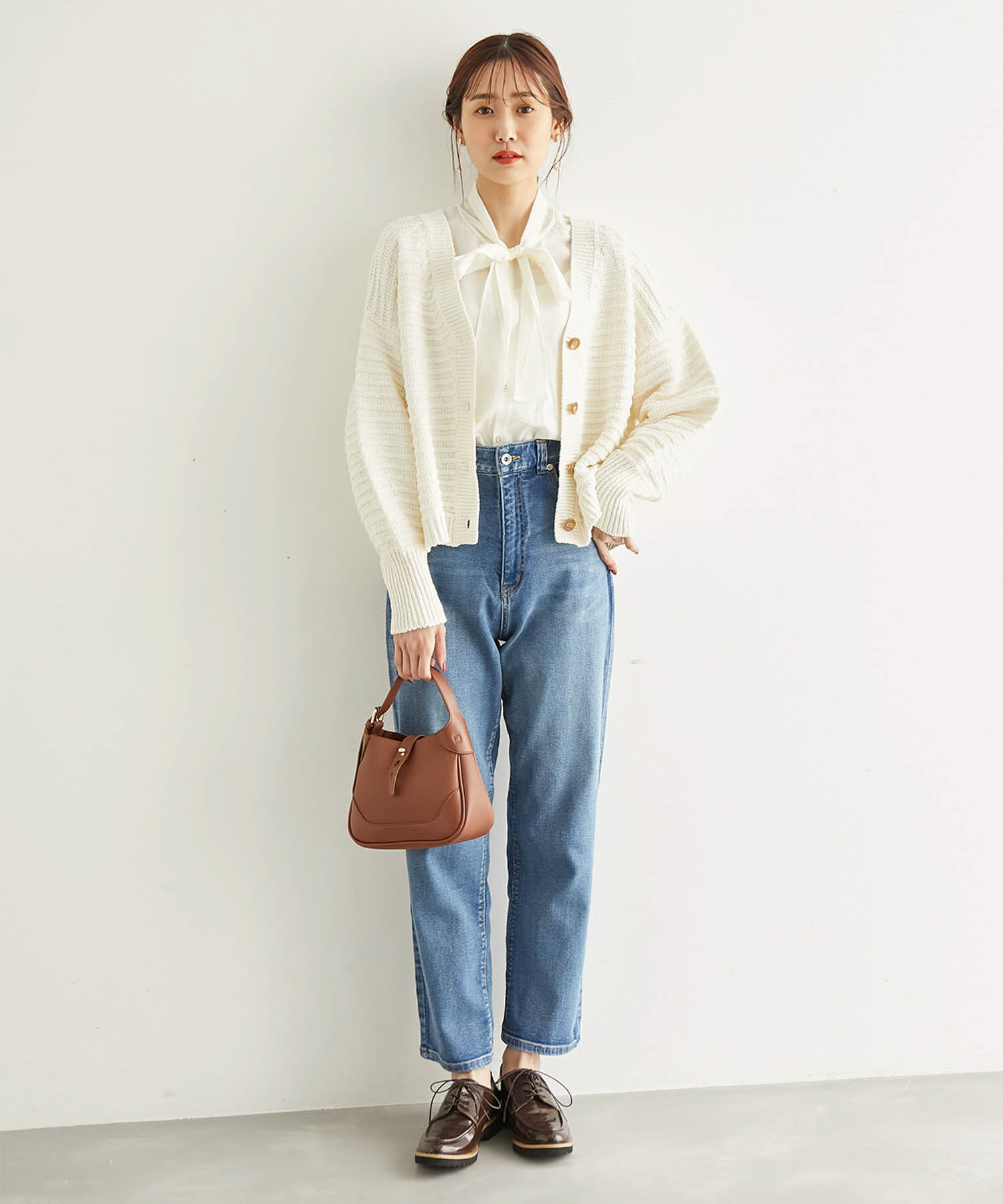 Rope&rsquo;Picnic「リリーヤーンショート丈ニットカーディガン」|カーディガン|